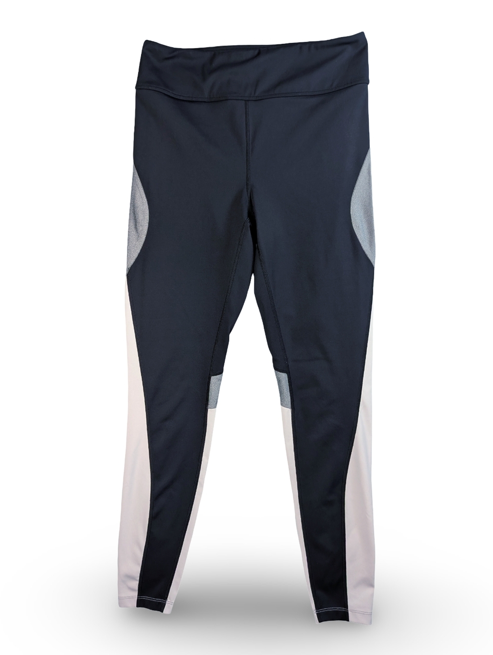ALALA High-Waist Colorblock Athletic Leggings - Black Gray And White Size Medium